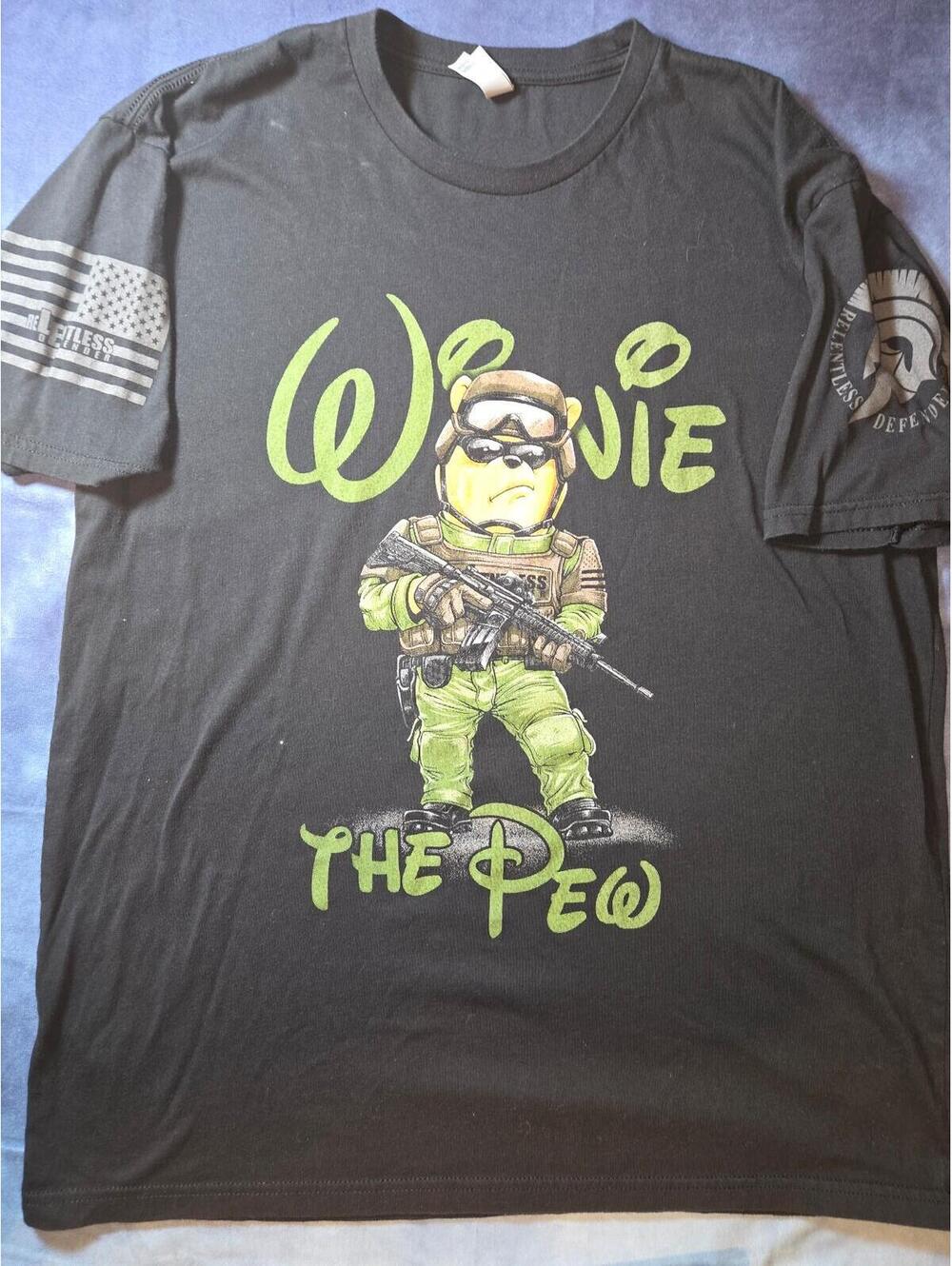 winnie the pew relentless defender tshirt
